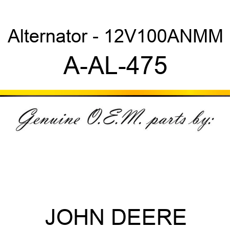 Alternator - 12V,100A,N,MM A-AL-475