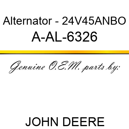 Alternator - 24V,45A,N,BO A-AL-6326