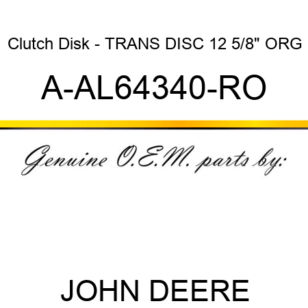 Clutch Disk - TRANS DISC, 12 5/8