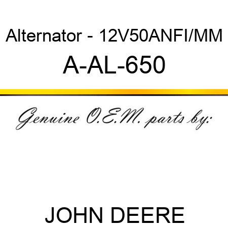 Alternator - 12V,50A,N,FI/MM A-AL-650