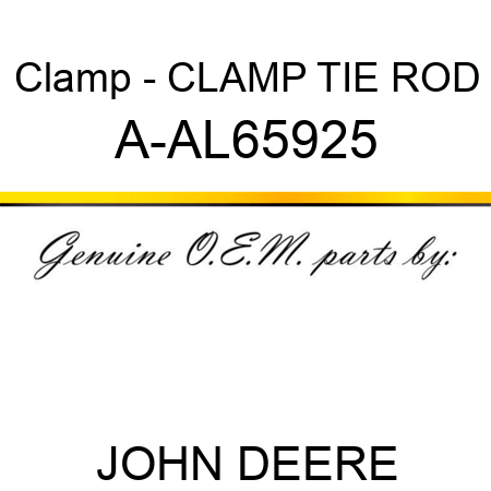 Clamp - CLAMP, TIE ROD A-AL65925