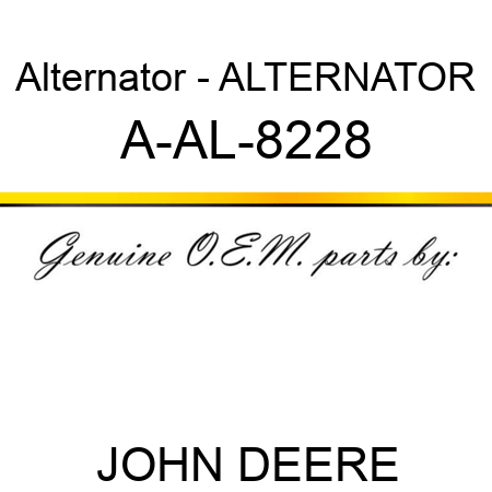 Alternator - ALTERNATOR A-AL-8228