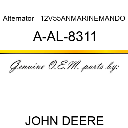 Alternator - 12V,55A,N,MARINE,MANDO A-AL-8311