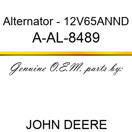 Alternator - 12V,65A,N,ND A-AL-8489
