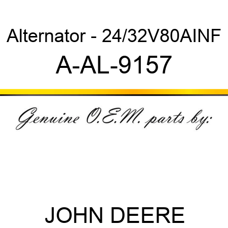 Alternator - 24/32V,80A,I,NF A-AL-9157