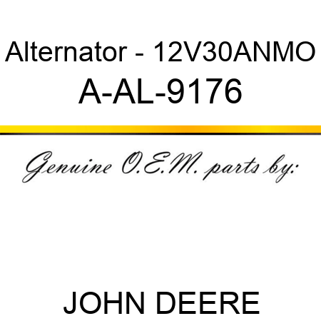 Alternator - 12V,30A,N,MO A-AL-9176