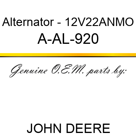 Alternator - 12V,22A,N,MO A-AL-920