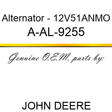 Alternator - 12V,51A,N,MO A-AL-9255