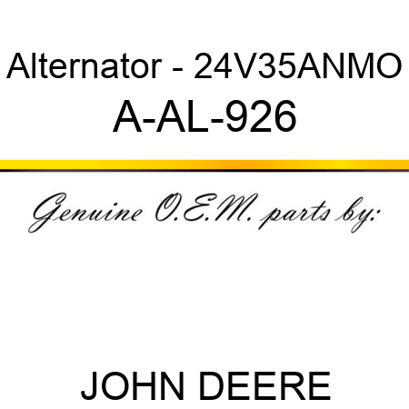 Alternator - 24V,35A,N,MO A-AL-926