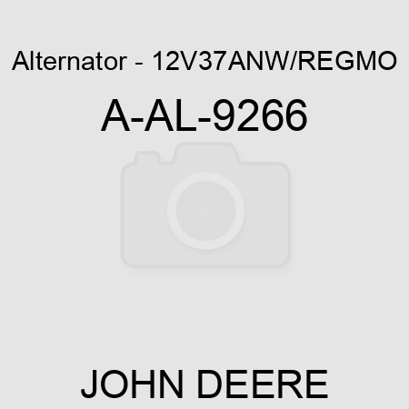 Alternator - 12V,37A,N,W/REG,MO A-AL-9266