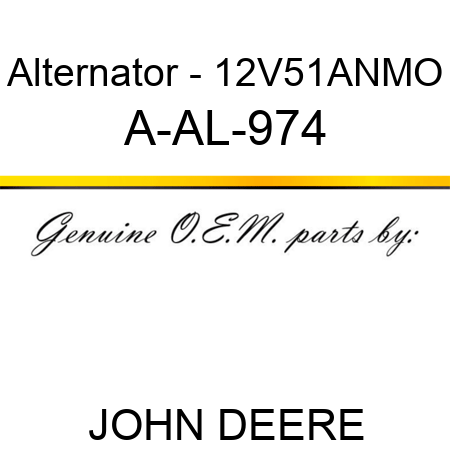 Alternator - 12V,51A,N,MO A-AL-974