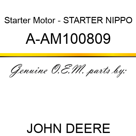 Starter Motor - STARTER, NIPPO A-AM100809