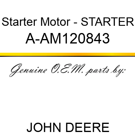 Starter Motor - STARTER A-AM120843