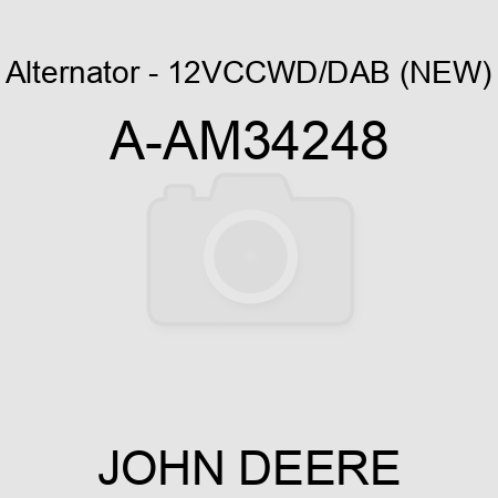 Alternator - 12V,CCW,D/D,AB (NEW) A-AM34248