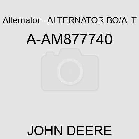 Alternator - ALTERNATOR, BO/ALT A-AM877740