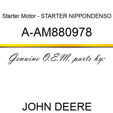 Starter Motor - STARTER, NIPPONDENSO A-AM880978