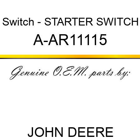 Switch - STARTER SWITCH A-AR11115