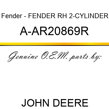 Fender - FENDER, RH 2-CYLINDER A-AR20869R