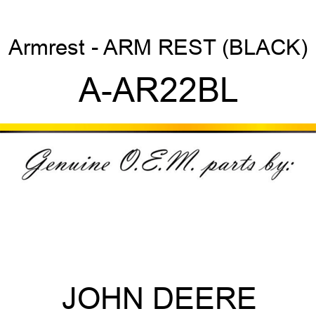 Armrest - ARM REST (BLACK) A-AR22BL