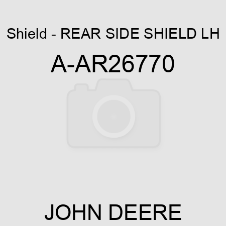 Shield - REAR SIDE SHIELD, LH A-AR26770