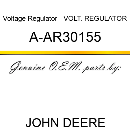 Voltage Regulator - VOLT. REGULATOR A-AR30155