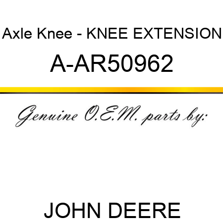 Axle Knee - KNEE EXTENSION A-AR50962