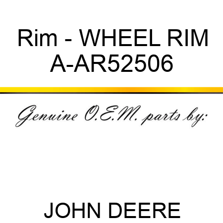 Rim - WHEEL RIM A-AR52506