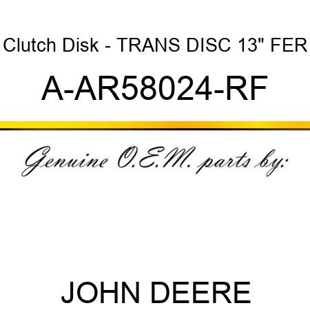 Clutch Disk - TRANS DISC, 13