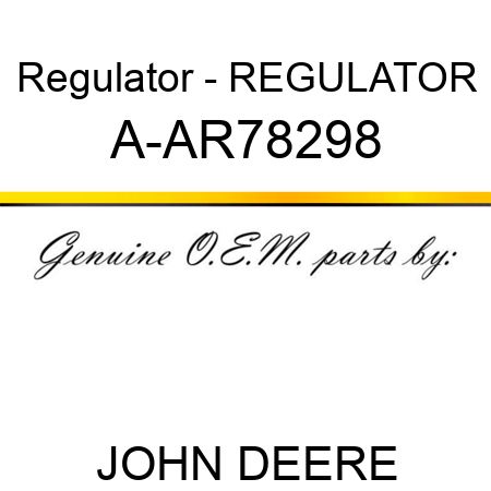Regulator - REGULATOR A-AR78298
