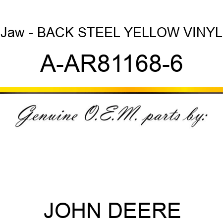 Jaw - BACK, STEEL YELLOW VINYL A-AR81168-6