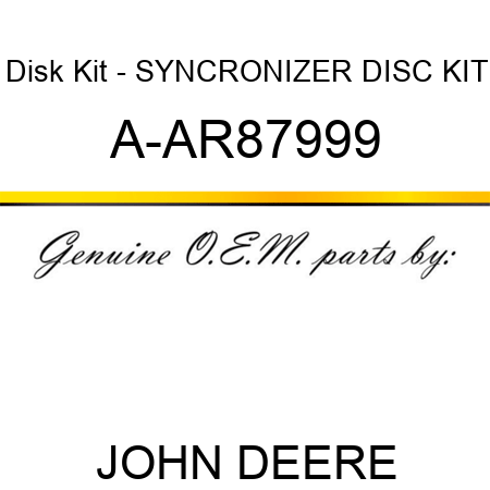 Disk Kit - SYNCRONIZER DISC KIT A-AR87999