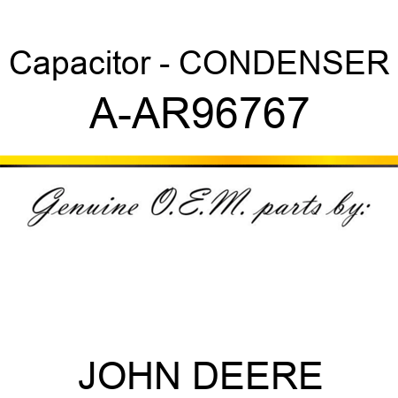 Capacitor - CONDENSER A-AR96767