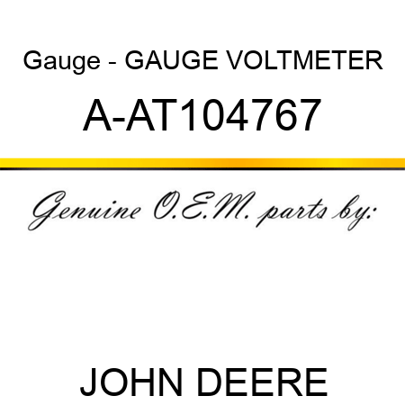 Gauge - GAUGE, VOLTMETER A-AT104767