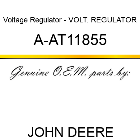 Voltage Regulator - VOLT. REGULATOR A-AT11855