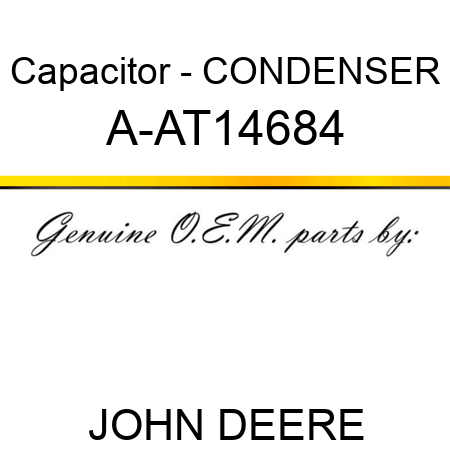 Capacitor - CONDENSER A-AT14684
