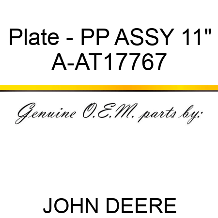 Plate - PP ASSY, 11