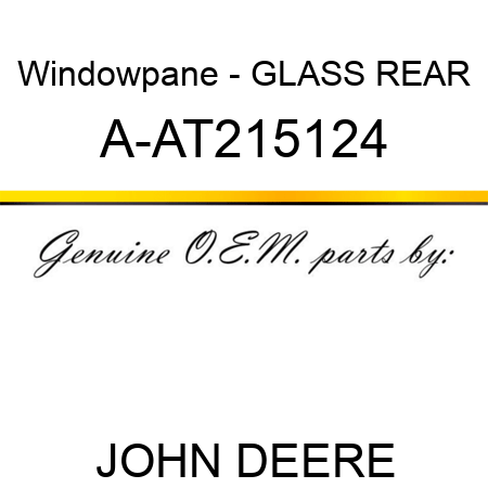 Windowpane - GLASS, REAR A-AT215124