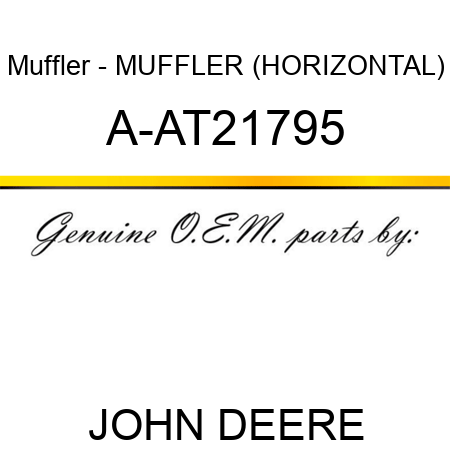 Muffler - MUFFLER (HORIZONTAL) A-AT21795