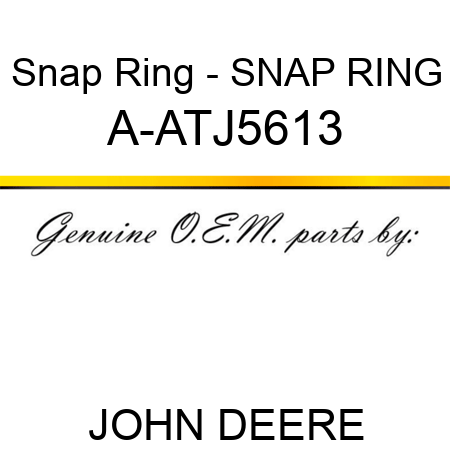 Snap Ring - SNAP RING A-ATJ5613
