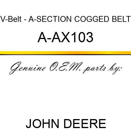 V-Belt - A-SECTION COGGED BELT A-AX103