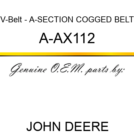 V-Belt - A-SECTION COGGED BELT A-AX112