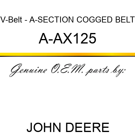 V-Belt - A-SECTION COGGED BELT A-AX125