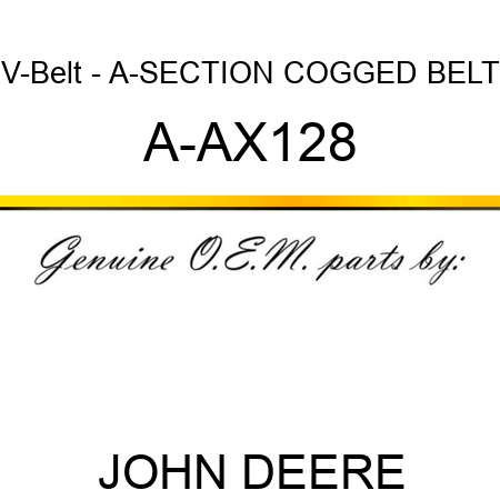 V-Belt - A-SECTION COGGED BELT A-AX128