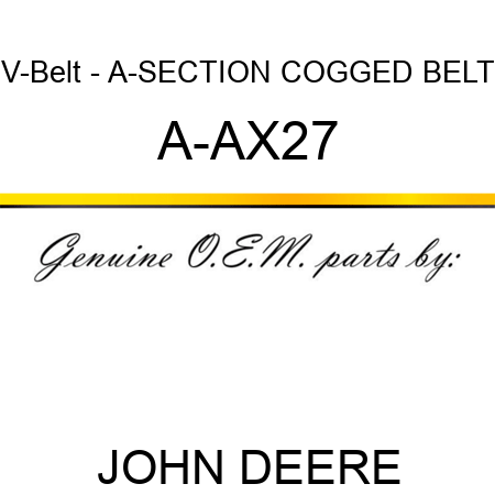 V-Belt - A-SECTION COGGED BELT A-AX27