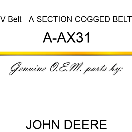 V-Belt - A-SECTION COGGED BELT A-AX31