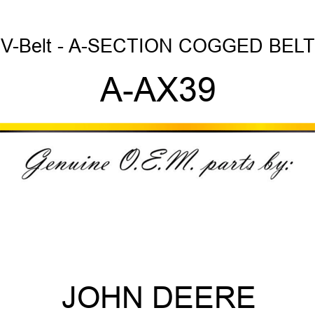 V-Belt - A-SECTION COGGED BELT A-AX39