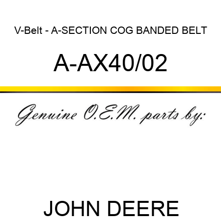 V-Belt - A-SECTION COG BANDED BELT A-AX40/02
