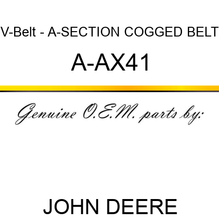 V-Belt - A-SECTION COGGED BELT A-AX41