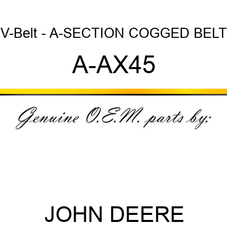 V-Belt - A-SECTION COGGED BELT A-AX45