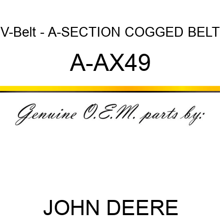 V-Belt - A-SECTION COGGED BELT A-AX49